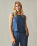 Women's Linen Tank - Marine Navy